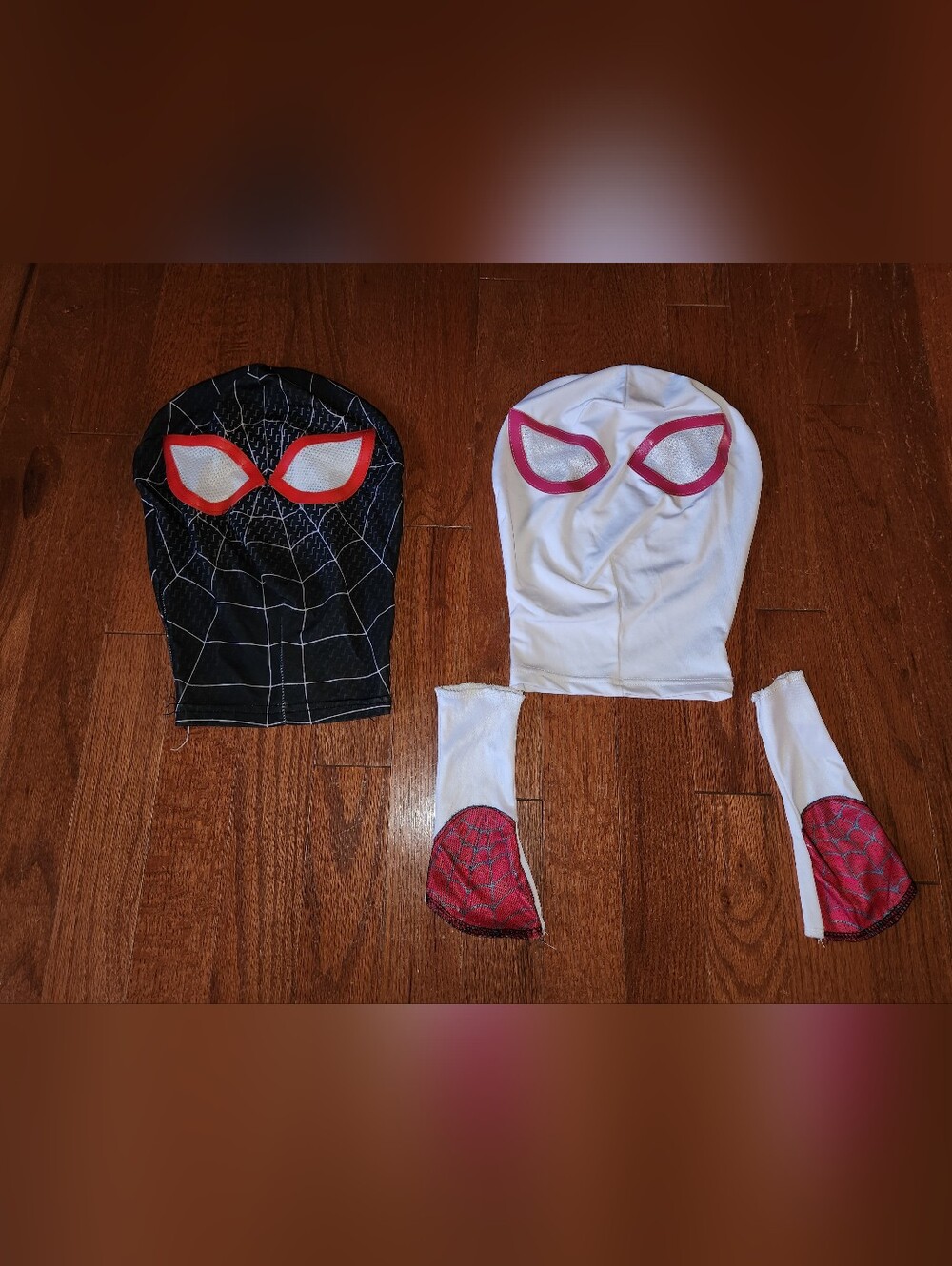 Kids Black and White Spider Mask Set with Pink Trim